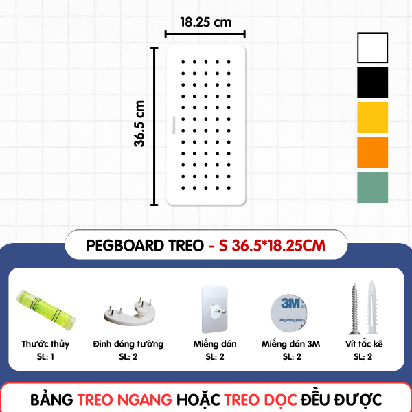 Bảng S 18.25*36.5cm - Treo tường