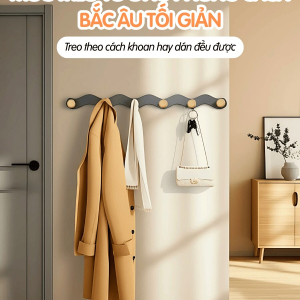 Móc treo tường lượn sóng nút gỗ trụ Dola Home