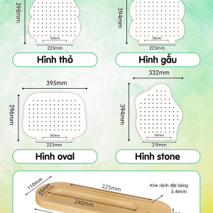 Bảng Oval Trắng – Pegboard khay gỗ kim loại Dola Home