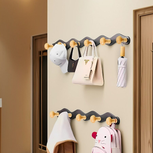Móc treo tường lượn sóng nút gỗ trụ Dola Home