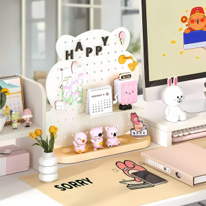 Bảng Gấu Trắng – Pegboard khay gỗ/chân đứng kim loại Dola Home
