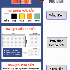 Bảng lỗ Pegboard kẹp bàn Dola Home