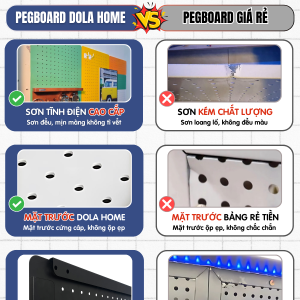 Bảng lỗ Pegboard kẹp bàn Dola Home