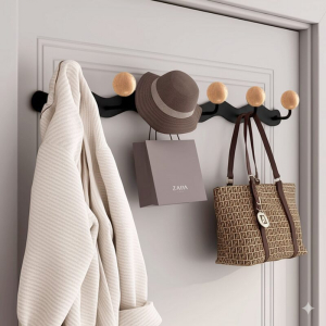 Móc treo lượn sóng nút tròn đen và trắng Dola Home