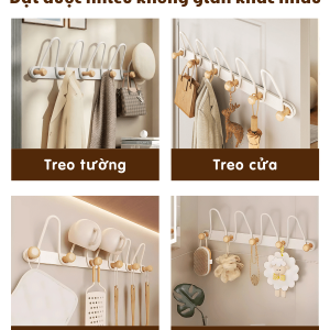 Móc treo tường 9 móc và 11 nút vòng cung Dola Home