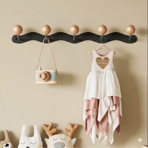 Móc treo lượn sóng nút tròn đen và trắng Dola Home