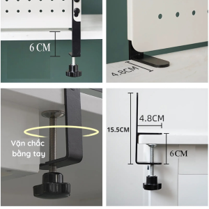 Bảng lỗ Pegboard kẹp bàn Dola Home