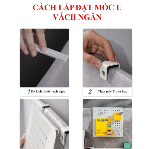 Pegboard móc U vách ngăn - S đen