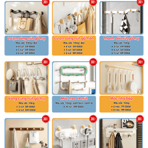 Móc treo lượn sóng nút tròn đen và trắng Dola Home