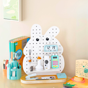 Bảng Thỏ Trắng - Pegboard khay gỗ/chân đứng kim loại Dola Home