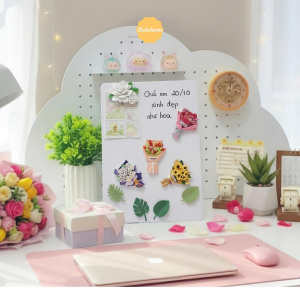 Bảng viết học tập kim loại đính nam châm từ tính Dola Home