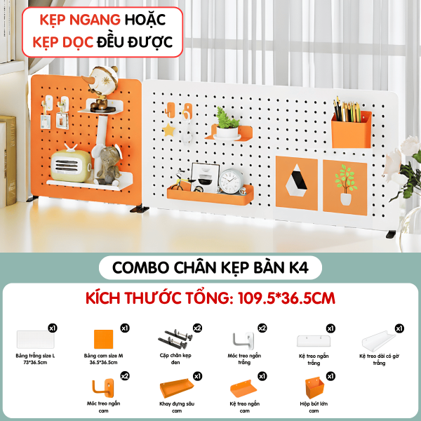 Combo Pegboard kẹp bàn - K4