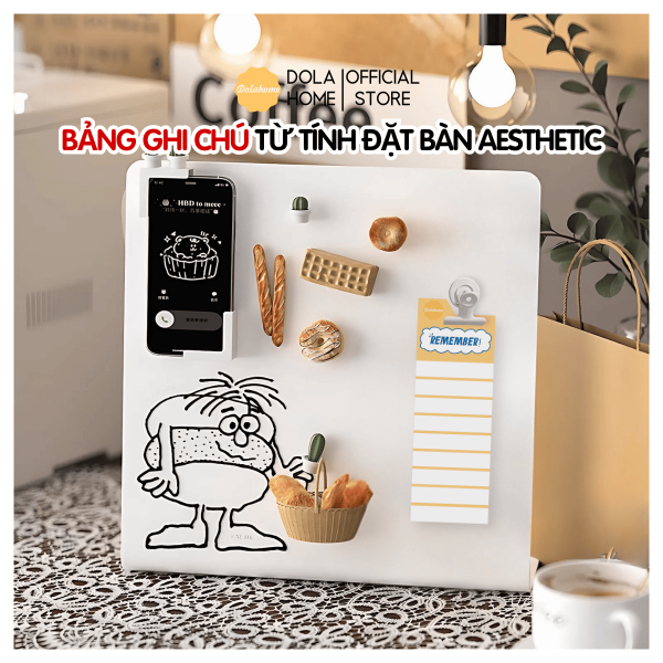 Bảng viết học tập kim loại đính nam châm từ tính Dola Home