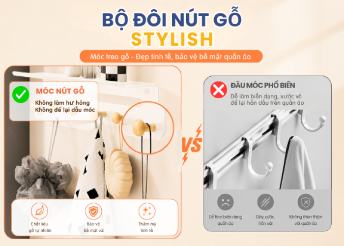 Phối nút gỗ tự nhiên