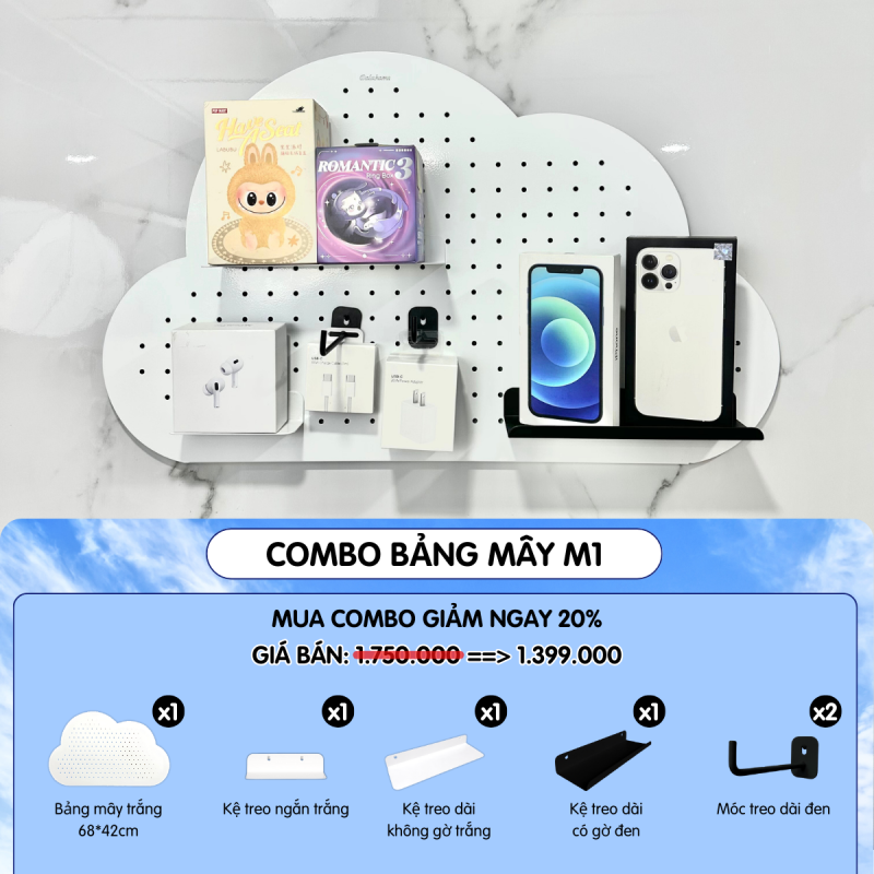 Pegboard đám mây Dola Home - Combo Mây M1