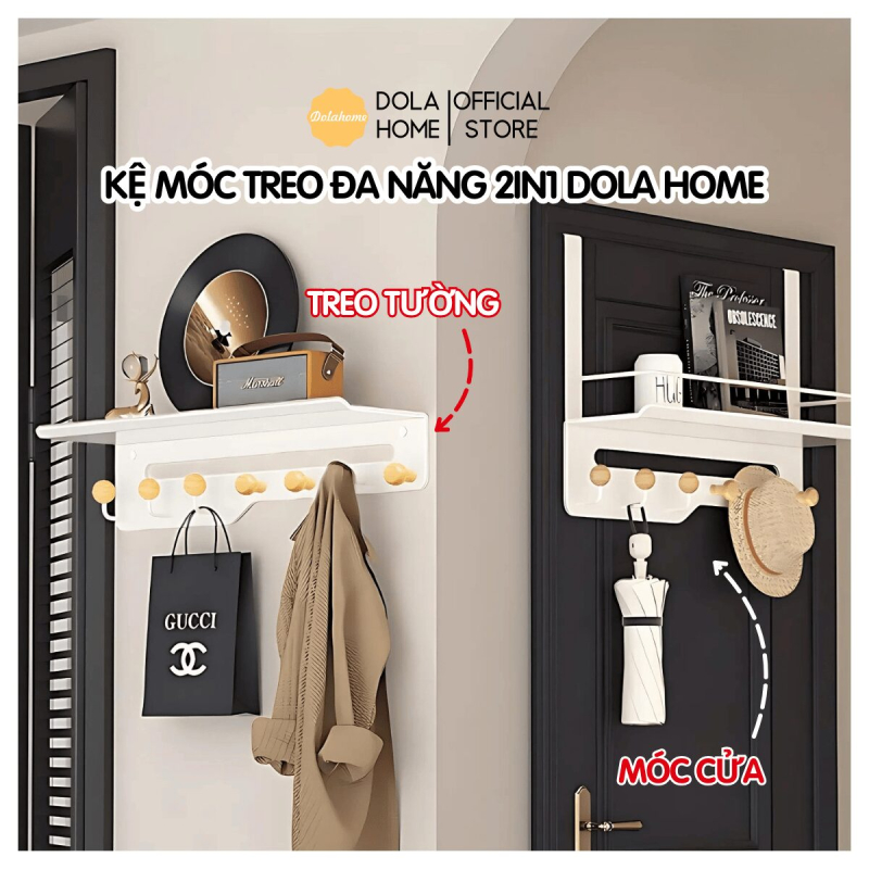 Kệ móc treo đa năng 2in1 Dola Home