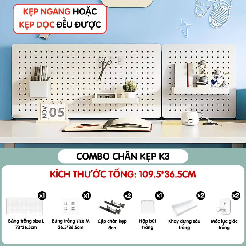 Combo Pegboard kẹp bàn - K3