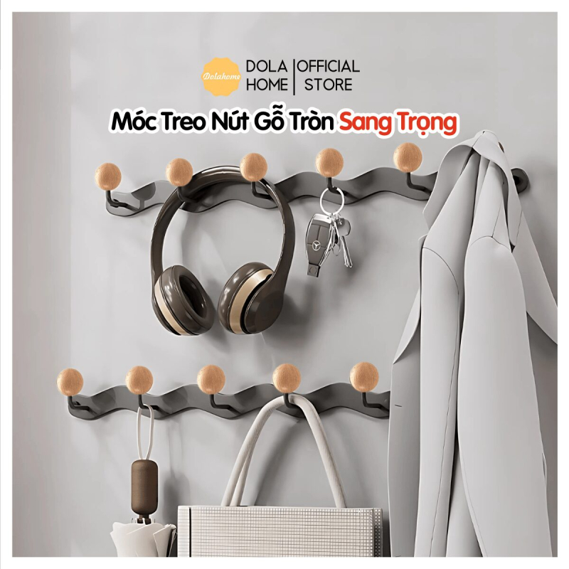 Móc treo lượn sóng nút tròn đen và trắng Dola Home