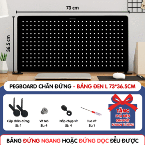 Pegboard chân đứng 73x36.5cm đen