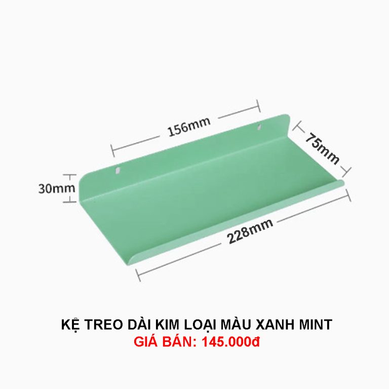 Kệ treo dài xanh mint