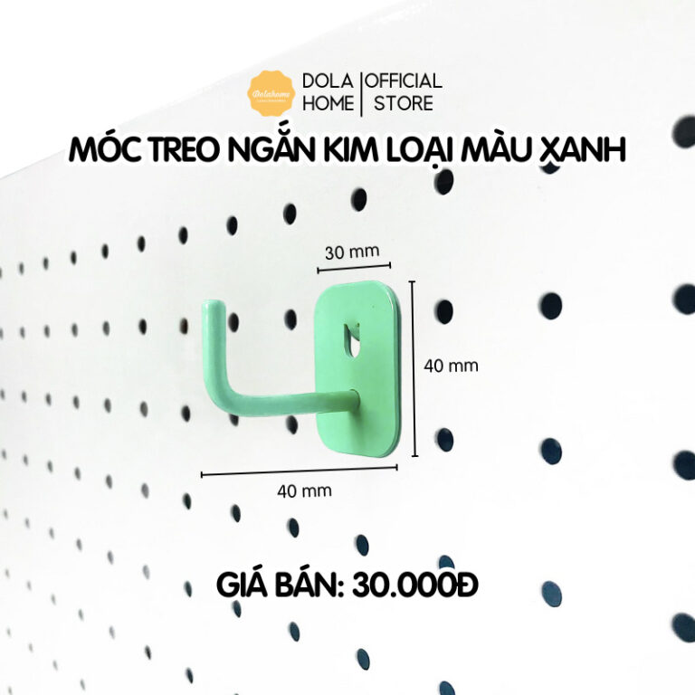 Móc treo ngắn xanh mint