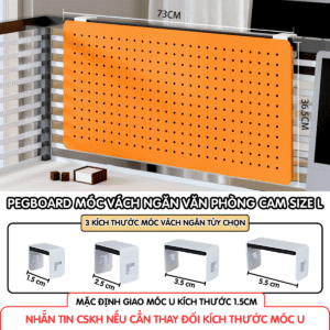 Pegboard móc U vách ngăn - L cam