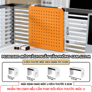 Pegboard móc U vách ngăn - M cam