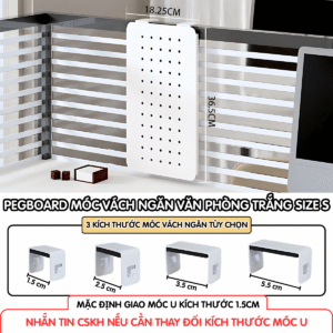 Pegboard móc U vách ngăn - S trắng