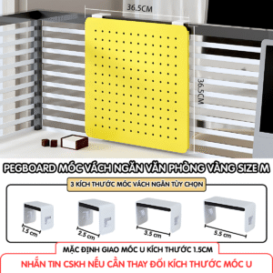 Pegboard móc U vách ngăn - M vàng