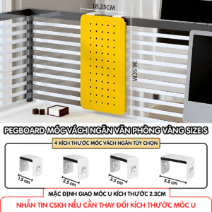 Pegboard móc U vách ngăn - S vàng
