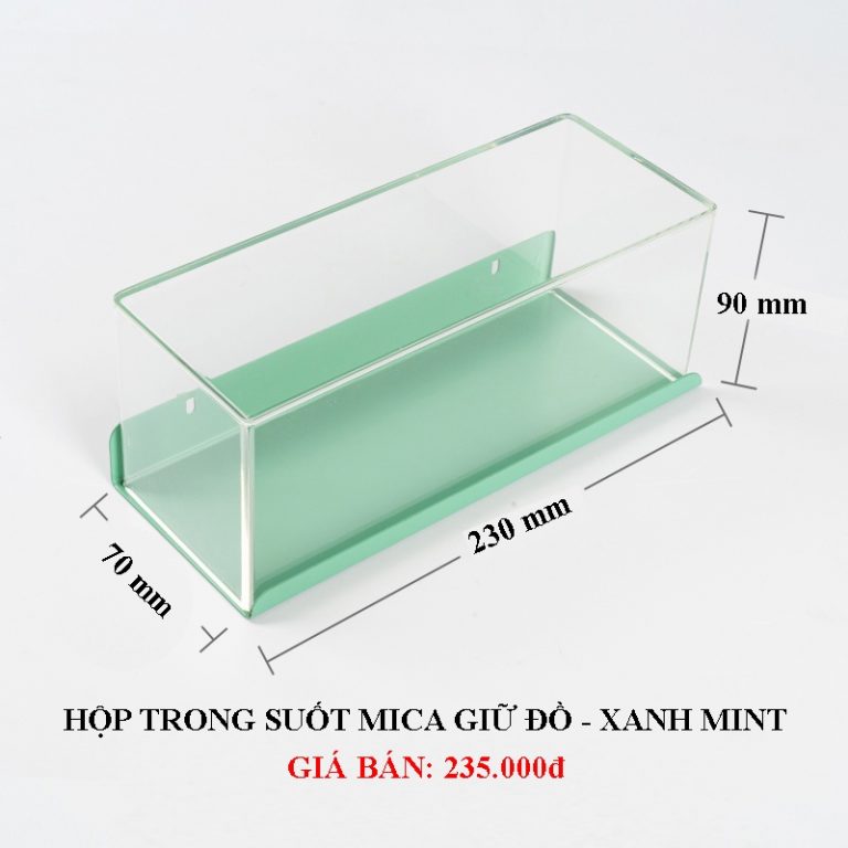 Kệ đựng mica xanh