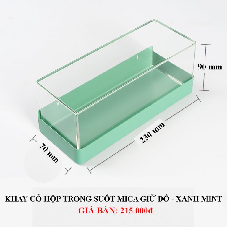 Khay đựng mica xanh