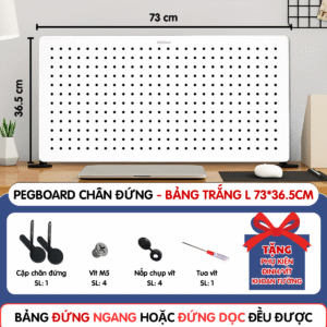 Pegboard chân đứng 73x36.5cm trắng