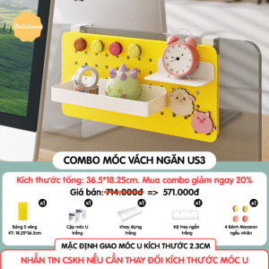 Combo Pegboard móc U vách ngăn - US3