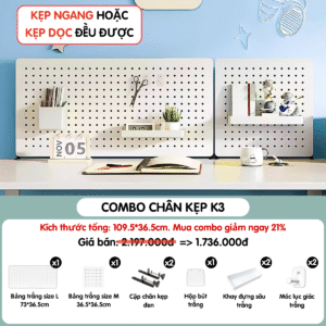 Combo Pegboard kẹp bàn - K3