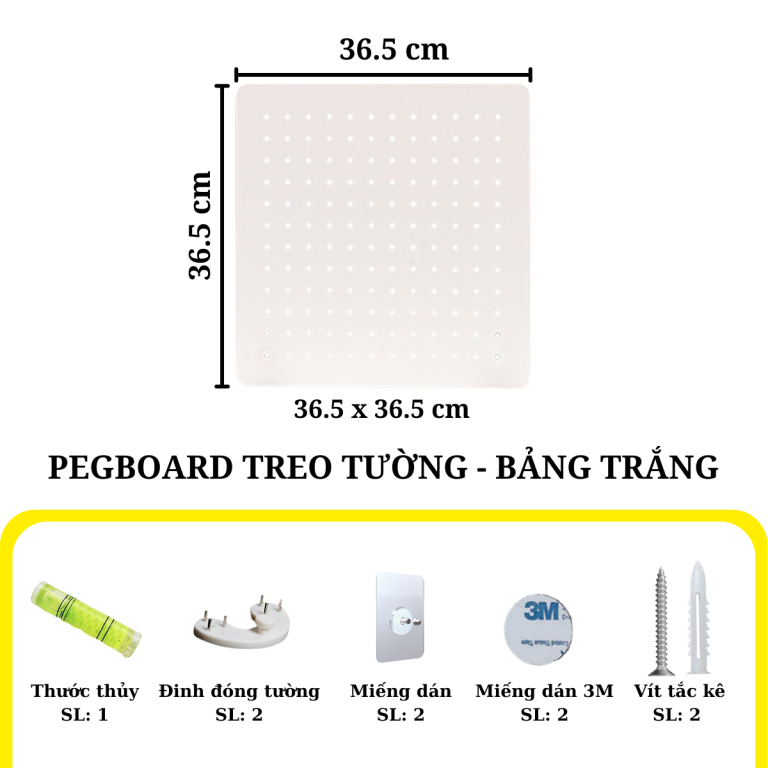 Trắng - KT 36.5x36.5cm