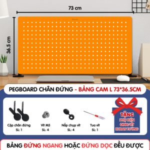 Pegboard chân đứng 73x36.5cm cam