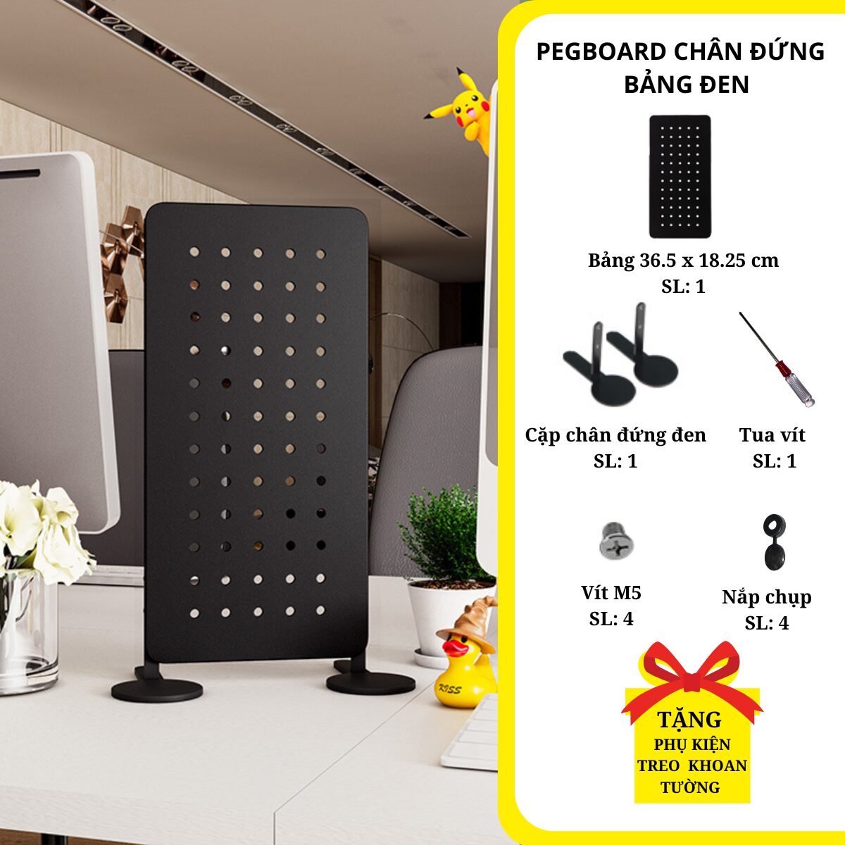 Combo bảng chân đứng 36.5*18.25cm đen