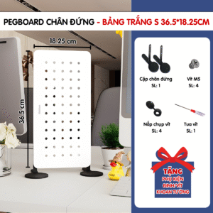 Pegboard chân đứng 36.5x18.25cm trắng