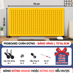 Pegboard chân đứng 73x36.5cm vàng