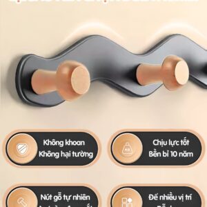 nút móc gỗ tự nhiên bo tròn không làm rách đồ
