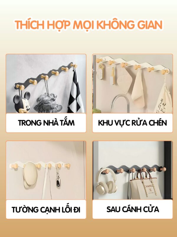 móc treo gắn tại nhà tắm, bếp, lối đi, sau cánh cửa