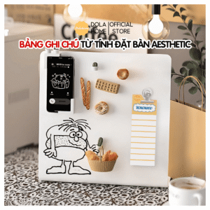 Bảng viết học tập kim loại cao cấp nam châm từ tính Dola Home | Hít nam châm mạnh, viết dễ, đặt bàn cho bé học chăm chỉ