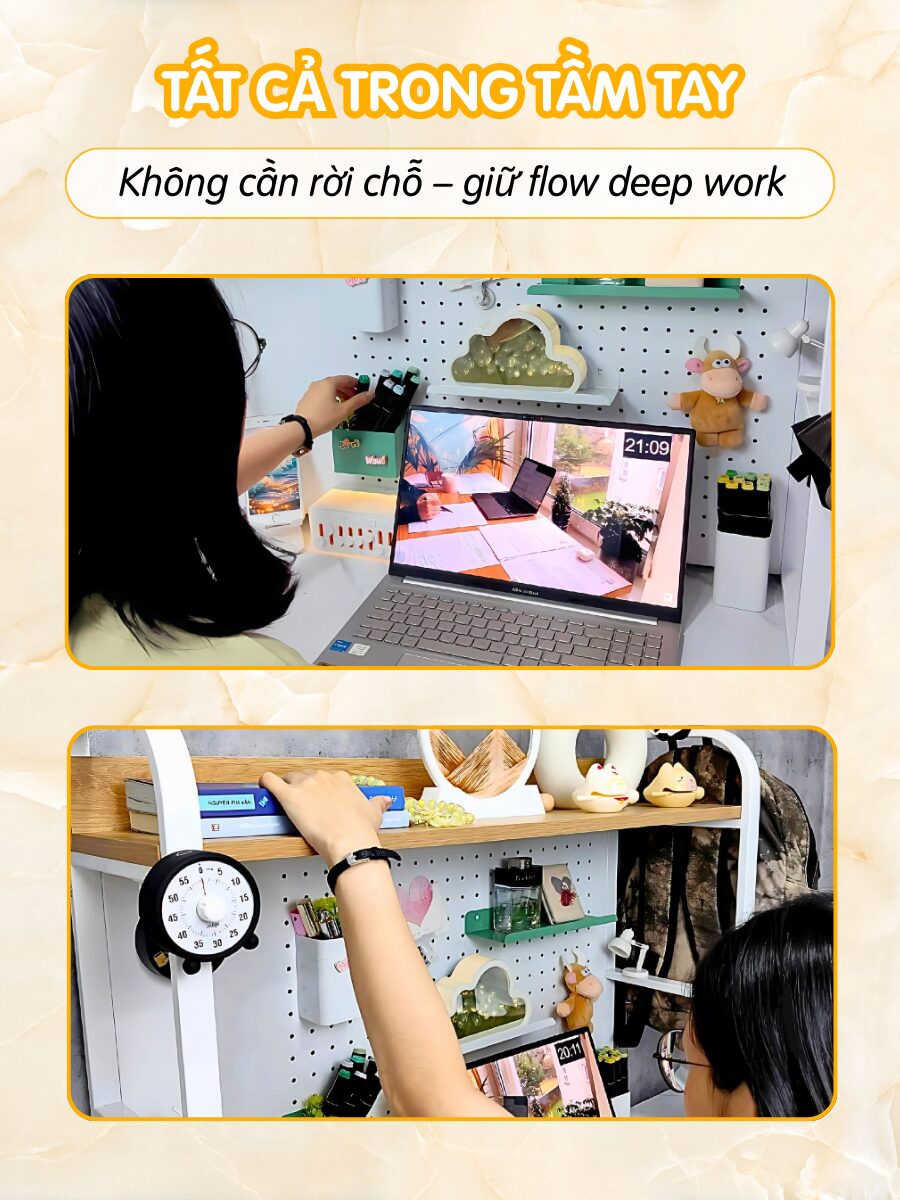 Tất cả trong tầm tay – sử dụng kệ pegboard giúp tối ưu hiệu suất làm việc tại nhà