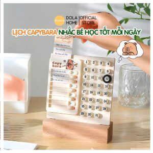 Lịch Capybara tặng 26 giấy note Dola Home để bàn cho ba mẹ cùng bé lên kế hoạch, rèn kỹ năng tự lập và quản lý thời gian
