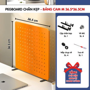 Pegboard kẹp bàn - Bảng 36.5*36.5cm cam