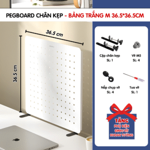Pegboard kẹp bàn - Bảng 36.5*36.5cm trắng