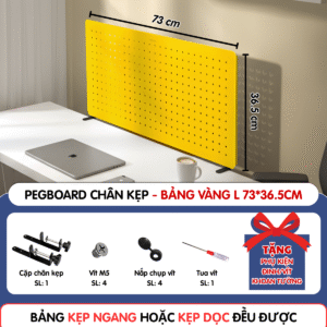 Pegboard kẹp bàn - Bảng 73*36.5cm vàng