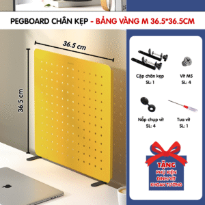 Pegboard kẹp bàn - Bảng 36.5*36.5cm vàng