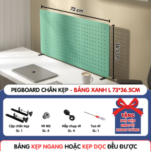 Pegboard kẹp bàn - Bảng 73*36.5cm xanh mint
